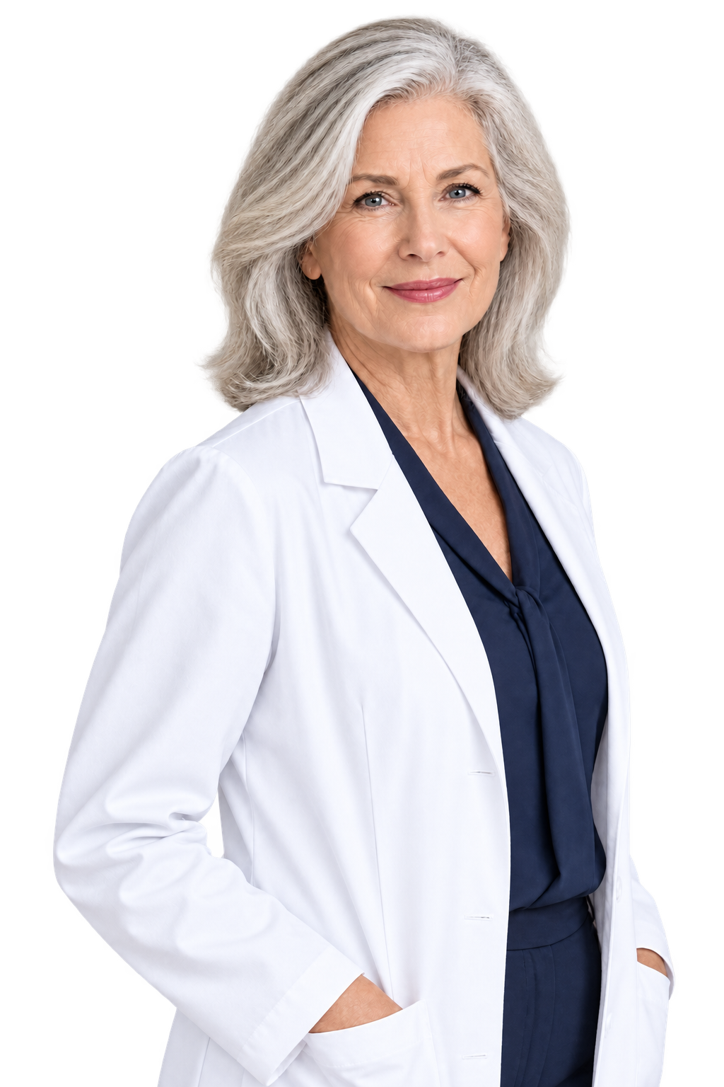 Illustrative portrait of an older female physician