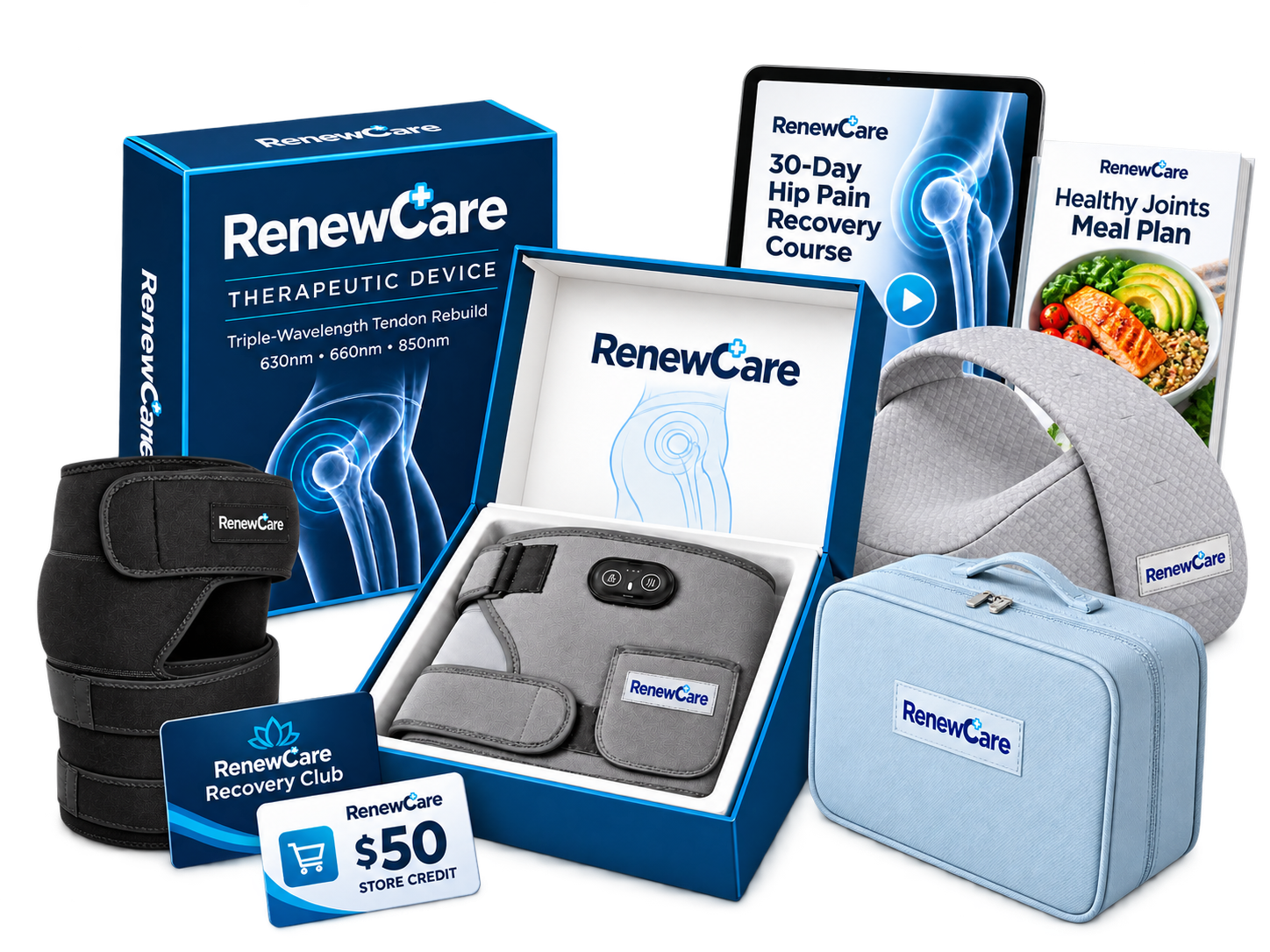 Complete RenewCare Healing Package with physical products and digital bonuses